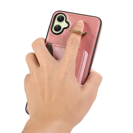 For Samsung Galaxy A05 4G PU Leather Back Case Card Holder Kickstand Phone Cover with Wrist Strap