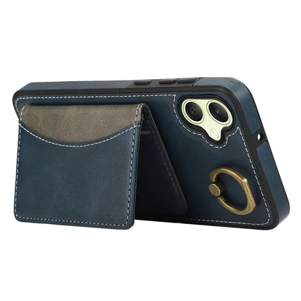 For Samsung Galaxy A05 4G PU Leather Back Case Card Holder Kickstand Phone Cover with Wrist Strap
