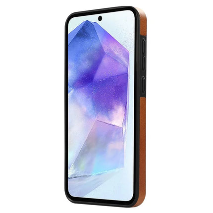 For Samsung Galaxy A34 5G PU Leather Back Case Card Holder Kickstand Phone Cover with Wrist Strap
