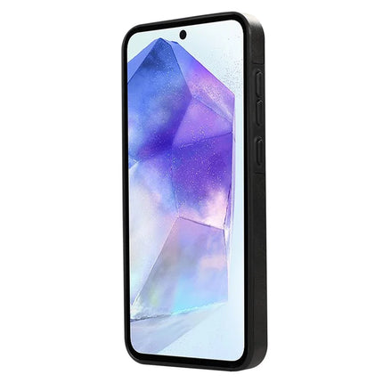 For Samsung Galaxy A34 5G PU Leather Back Case Card Holder Kickstand Phone Cover with Wrist Strap