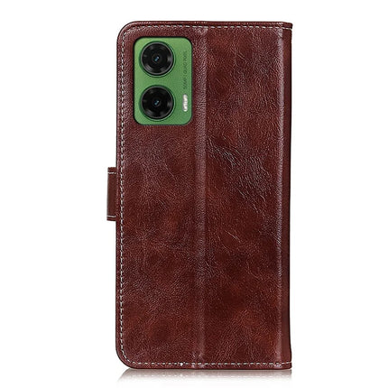 For Motorola Moto G35 5G Case Crazy Horse Texture Leather Phone Wallet Cover