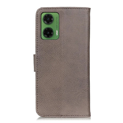 KHAZNEH For Motorola Moto G35 5G Wallet Case Cowhide Texture Leather Flip Phone Cover