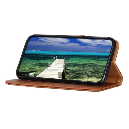 KHAZNEH For Motorola Moto G35 5G Wallet Case Cowhide Texture Leather Flip Phone Cover