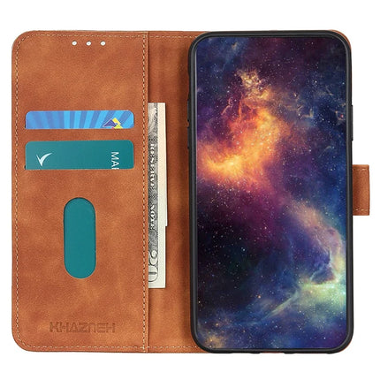 KHAZNEH For Motorola Moto G35 5G Case PU Leather Retro Texture Phone Cover