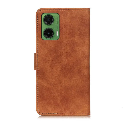 KHAZNEH For Motorola Moto G35 5G Case PU Leather Retro Texture Phone Cover