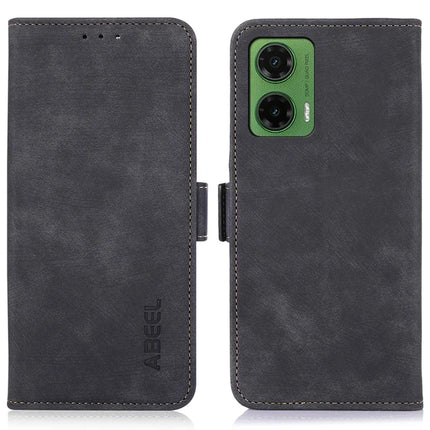 ABEEL For Motorola Moto G35 5G Case Retro Leather Phone Cover Wallet Stand View - Black