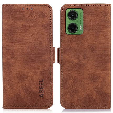 ABEEL For Motorola Moto G35 5G Case Retro Leather Phone Cover Wallet Stand View - Brown