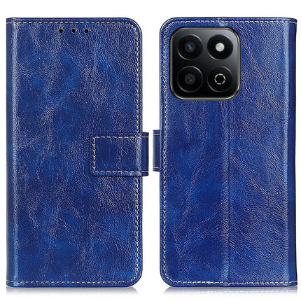 For Honor X7c 4G / 200 Smart 5G / Play 60 Plus 5G Case Crazy Horse Texture Leather Phone Wallet Cover - Blue