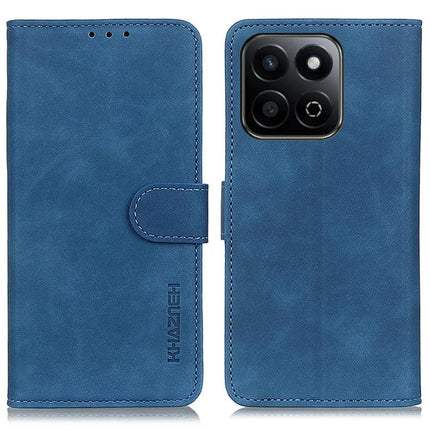 KHAZNEH For Honor X7c 4G / 200 Smart 5G / Play 60 Plus 5G Case PU Leather Retro Texture Phone Cover - Blue