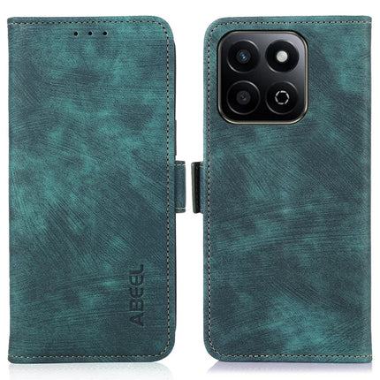 ABEEL For Honor X7c 4G / 200 Smart 5G / Play 60 Plus 5G Case Retro Leather Phone Cover Wallet Stand View - Green