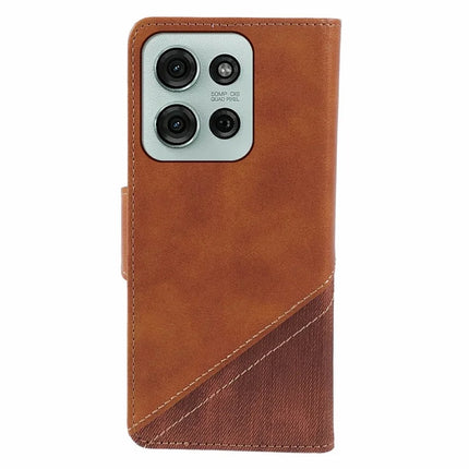 For Motorola Moto G75 5G Case Splicing Texture Leather Phone Cover Viewing Stand