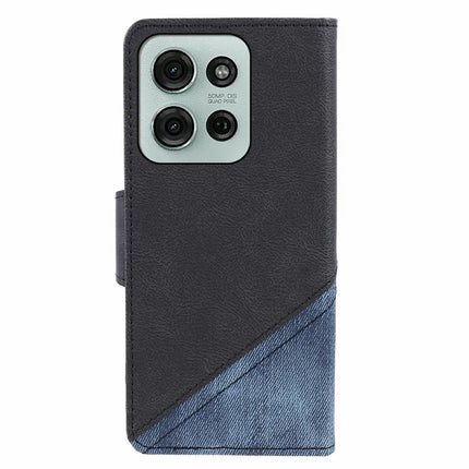 For Motorola Moto G75 5G Case Splicing Texture Leather Phone Cover Viewing Stand