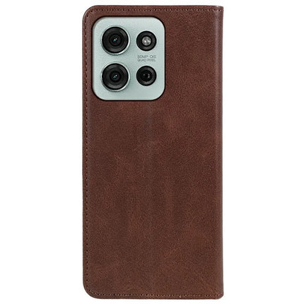 For Motorola Moto G75 5G Case Strong Magnetic PU Leather Phone Cover Calf Texture