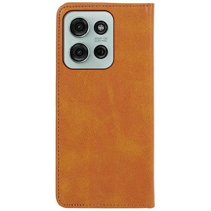 For Motorola Moto G75 5G Case Strong Magnetic PU Leather Phone Cover Calf Texture