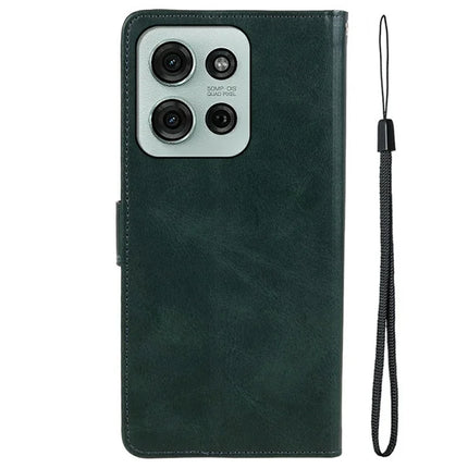 For Motorola Moto G75 5G Case PU Leather Wallet Protective Phone Cover Calf Texture