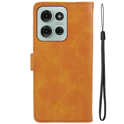 For Motorola Moto G75 5G Case PU Leather Wallet Protective Phone Cover Calf Texture