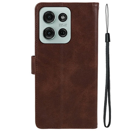 For Motorola Moto G75 5G Case PU Leather Wallet Protective Phone Cover Calf Texture