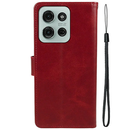For Motorola Moto G75 5G Case PU Leather Wallet Protective Phone Cover Calf Texture