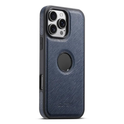SUTENI M2 For iPhone 16 Pro Max Magnetic Case Cross Texture Leather Back Cover with Detachable Card Bag