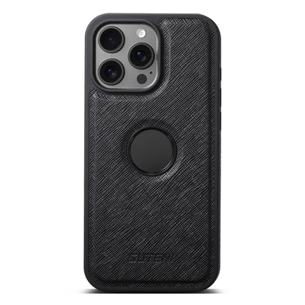 SUTENI G1 For iPhone 16 Pro Max Case Compatible with MagSafe Cross Texture Leather+TPU Phone Cover