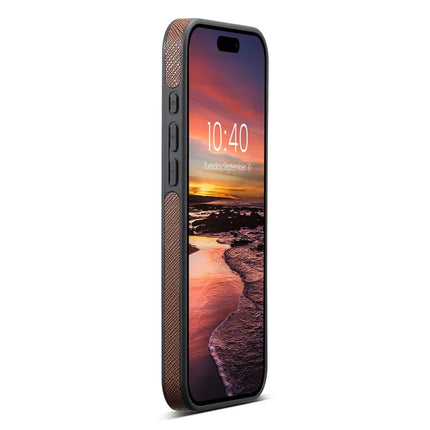 SUTENI G1 For iPhone 16 Pro Max Case Compatible with MagSafe Cross Texture Leather+TPU Phone Cover
