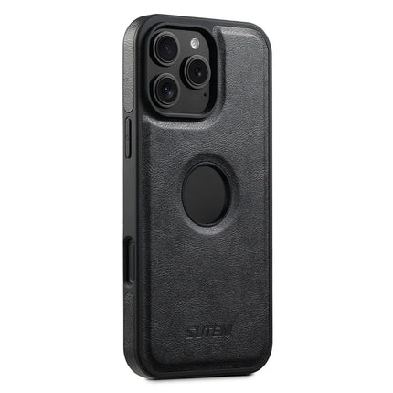 SUTENI M1 For iPhone 16 Pro Max Magnetic Case Detachable Card Bag Waxy Texture Leather+TPU Cover