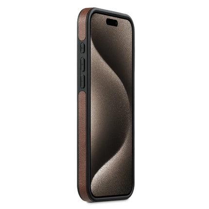 SUTENI M1 For iPhone 16 Pro Max Magnetic Case Detachable Card Bag Waxy Texture Leather+TPU Cover