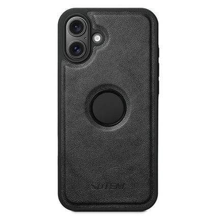 SUTENI M1 For iPhone 16 Plus Magnetic Case Detachable Card Bag Waxy Texture Leather+TPU Cover