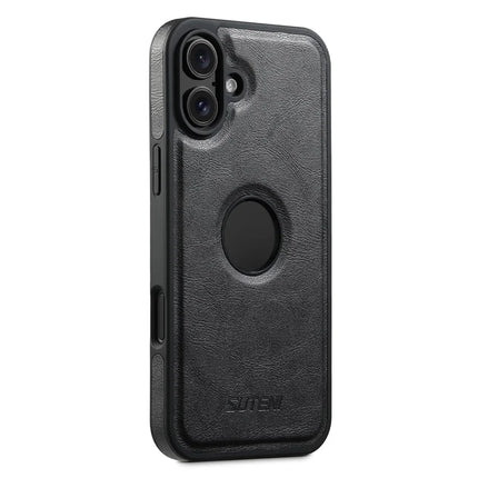 SUTENI M1 For iPhone 16 Plus Magnetic Case Detachable Card Bag Waxy Texture Leather+TPU Cover