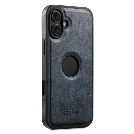 SUTENI M1 For iPhone 16 Plus Magnetic Case Detachable Card Bag Waxy Texture Leather+TPU Cover
