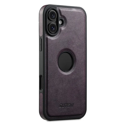 SUTENI M1 For iPhone 16 Plus Magnetic Case Detachable Card Bag Waxy Texture Leather+TPU Cover