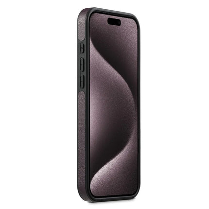 SUTENI G1 For iPhone 16 Pro Max Magnetic Case Waxy Texture Leather Coated TPU Phone Cover