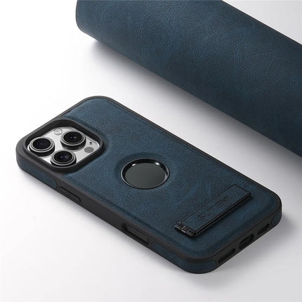 SUTENI G2 For iPhone 16 Pro Max Magnetic Case Kickstand Litchi Texture Leather+TPU Cover