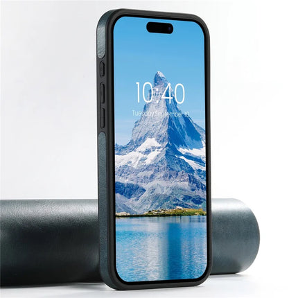 SUTENI G2 For iPhone 16 Pro Max Magnetic Case Leather Phone Back Cover Waxy Texture Kickstand