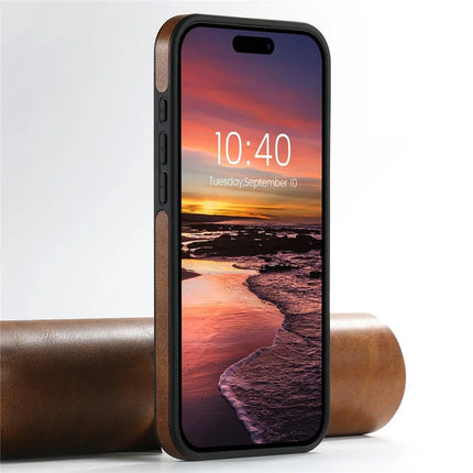 SUTENI G2 For iPhone 16 Plus Magnetic Case Leather Phone Back Cover Waxy Texture Kickstand