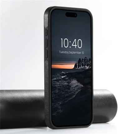 SUTENI G2 For iPhone 16 Plus Magnetic Case Leather Phone Back Cover Waxy Texture Kickstand