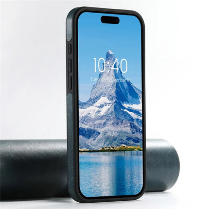 SUTENI G2 For iPhone 16 Plus Magnetic Case Leather Phone Back Cover Waxy Texture Kickstand