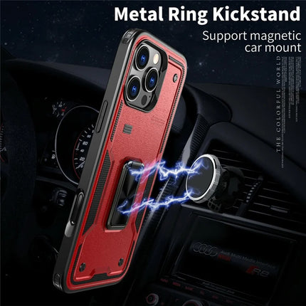 For iPhone 16 Pro Max Case Ring Kickstand Anti-Drop PC+TPU Phone Cover