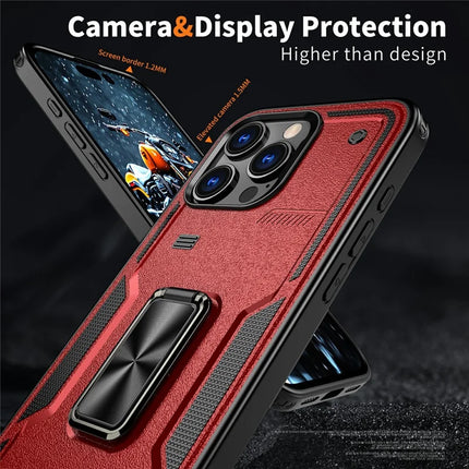 For iPhone 16 Pro Max Case Ring Kickstand Anti-Drop PC+TPU Phone Cover