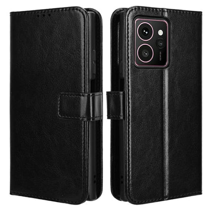 For HMD Skyline Case Crazy Horse Texture PU Leather Phone Wallet Cover - Black