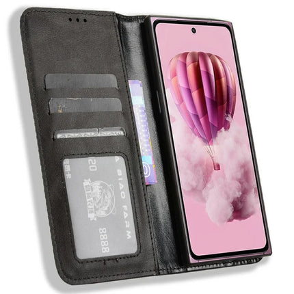 For HMD Skyline Leather Case Wallet Stand Retro Texture Phone Cover