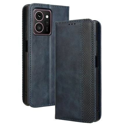 For HMD Skyline Leather Case Wallet Stand Retro Texture Phone Cover - Blue