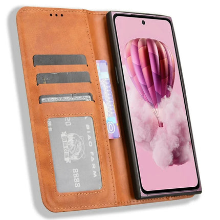 For HMD Skyline Leather Case Wallet Stand Retro Texture Phone Cover