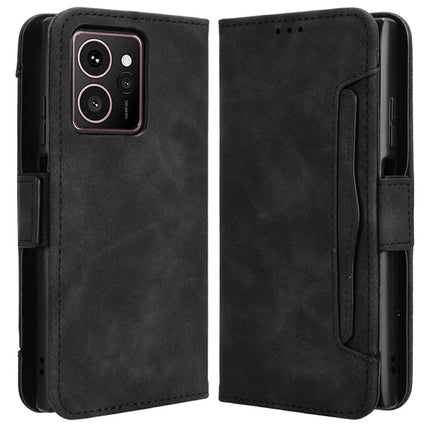 For HMD Skyline Leather Case Phone Wallet Cover with Multiple Card Slots - Black