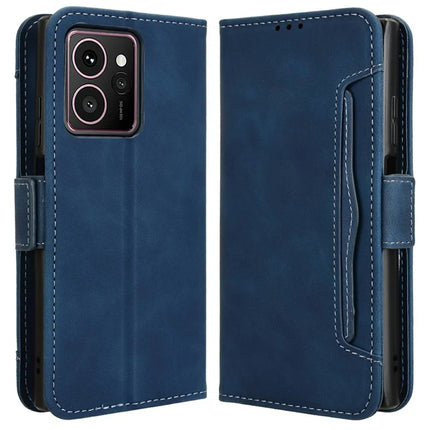 For HMD Skyline Leather Case Phone Wallet Cover with Multiple Card Slots - Blue
