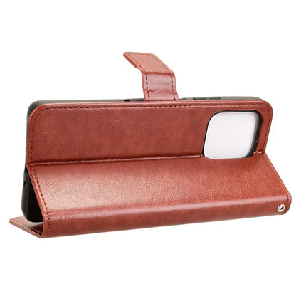For Motorola Moto G75 5G Case Crazy Horse Texture PU Leather Phone Wallet Cover