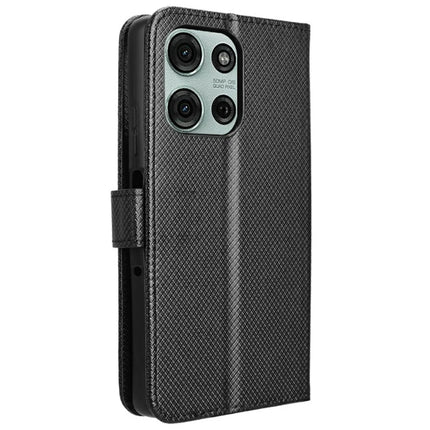 For Motorola Moto G75 5G Case PU Leather Diamond Texture Wallet Phone Cover