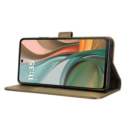 For Motorola Moto G75 5G Case PU Leather Diamond Texture Wallet Phone Cover