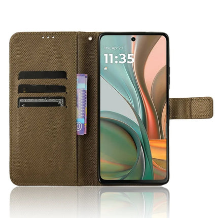 For Motorola Moto G75 5G Case PU Leather Diamond Texture Wallet Phone Cover