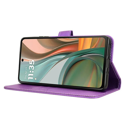 For Motorola Moto G75 5G Case PU Leather Diamond Texture Wallet Phone Cover